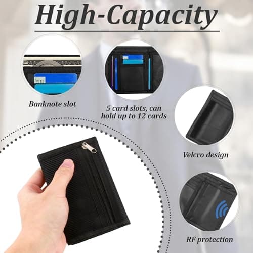 NGUIT Slim Wallet for Men UK Trifold Sports Wallet Thin Compact Travel — view 4