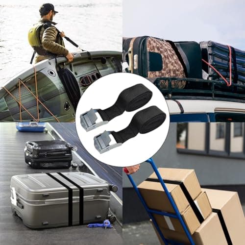 Cooler Tie Down Kit, 14 Pcs, 1"x 56"(4.7 ft) Battery Tie Down Strap with Stainless Steel Cam Buckle, Bracket and SS Screws, Fixed Straps for YETI and RTIC Coolers to Boats Luggage Belt Cars Truck Bed — view 6