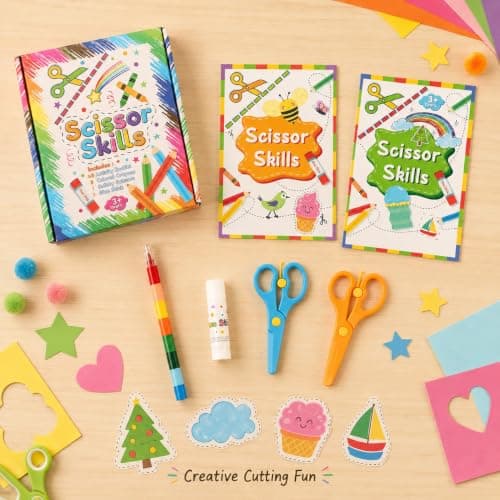 Vaeneral Scissor Skills Activity Set for Kids 3+ | Cutting Practice Kit — view 2