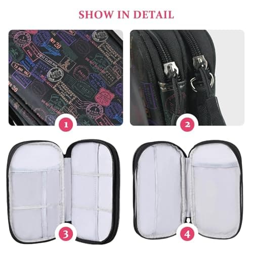 COSHAYSOO Unique Useful Travel Birthday Gifts for Women Travelers, Electronics Cord Cable Organizer Bag Case Tech Pouch Traveling Vacation Cruise Airplane Gadgets Essentials Organization, Vintage — view 4