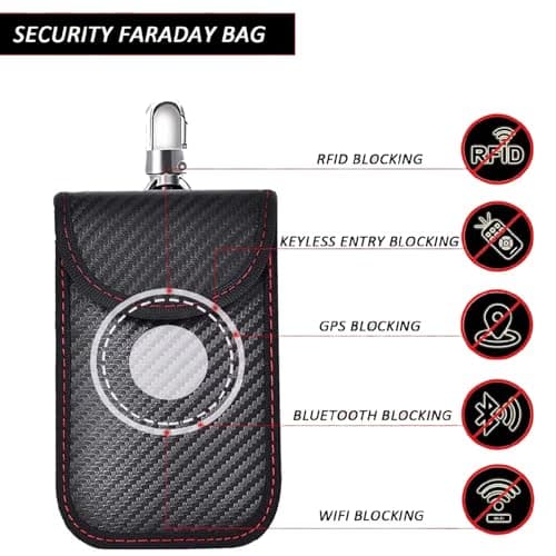 Key Fob Protector Pouch - Compact Carbon Fiber Signal Blocking Pouch for Car Keys and Wallets, RFID Blocking Anti-Theft Remote Entry Protection (Pack of 1) — view 3