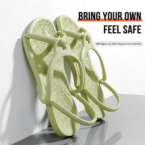 Kattmas Travel Sandals Shower Shoes For Men Women - Foldable Flip-Flop Slippers Non-Slip Quick-Dry, Portable House Shoes For Bathroom Gym Spa Pool Beach — view 6