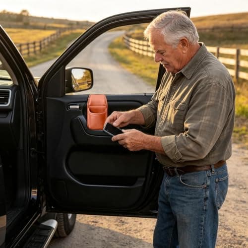 Car Door Cup Holder - 4.13 Inch Faux Leather Drink — view 2