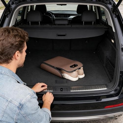 Car Shoee Box - Dustproof Leather, Weather Resistantt Trunk Organizer | Odor Resistant Storage Container for Passenger Compartment RV Home Entryway Hotel Gym Camping Travel Usage — view 2