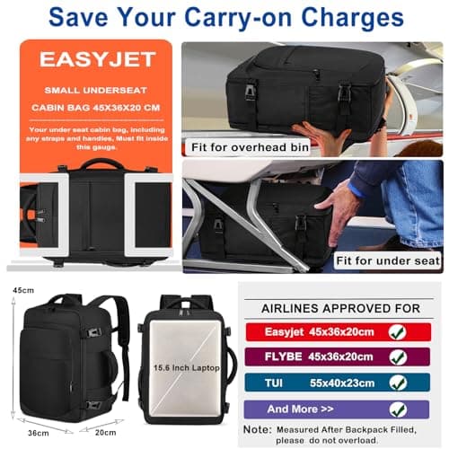 for Easyjet Cabin Bag 45x36x20 Underseat Travel Backpack New Easyjet Bag — view 2