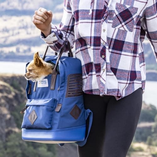 Kurgo Nomad Carrier Backpack - Airline Approved Dog Bag for Travel - Lightweight, Stylish Pet Backpack with Waterproof Bottom for Hiking with Tablet Sleeve - For Small Dogs up to 6.8 kg - Red — view 6