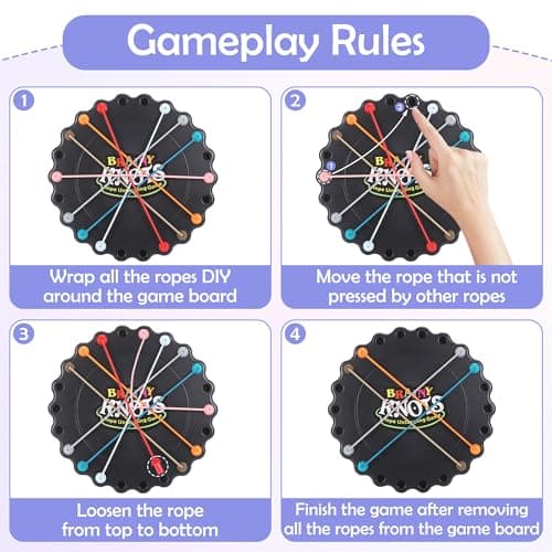 Fentar Brainy Knots Game, Twisted Rope Puzzle Game, Brain Games Strategy Challenge Toy, Portable IQ Puzzle Board Games for Kids and Adults Holiday Party Travel — view 2
