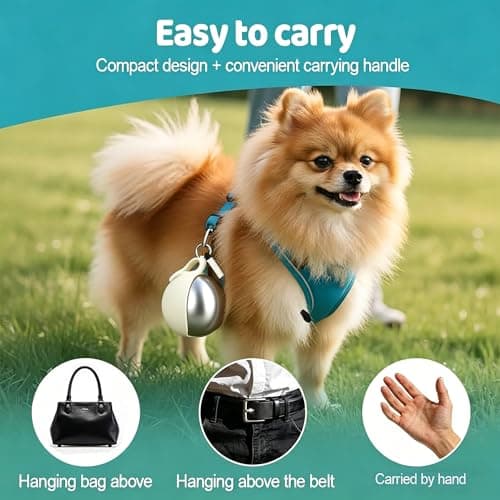 Dog Water Bottle, Stainless Steel Portable Dog Water Bottle (285 Ml),For Dogs & Cats, Leak-Proof Dispenser With Foldable Silicone Bowl,Ideal For Walks & Outdoor Hikes (Beige) — view 5