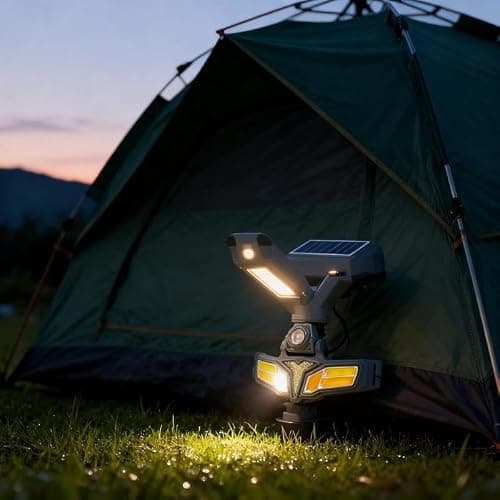 Solar Motion Sensor Headlamp Red Blue Light Waterproof — view 2