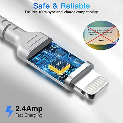 ULIFTUS Short Lightning Cable, 15CM, 2 Pack iPhone Charger Cord — view 4