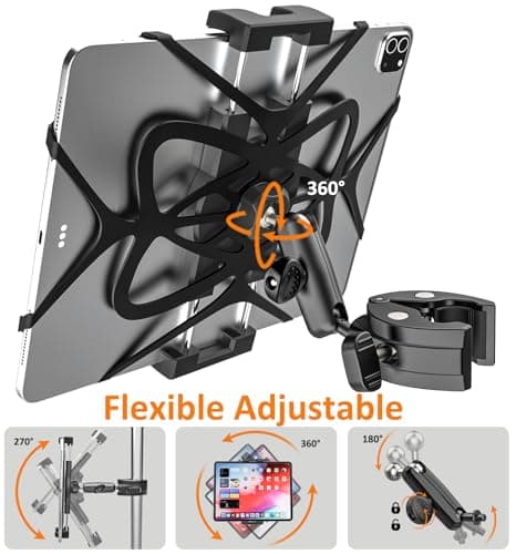Motorcycle Bike Tablet Holder, Bicycle Boat Stroller Gym Treadmill Mount — view 5