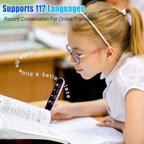 Gotrain Translator Pen Scan Translator Pen Online 112 Language Scan Reader Pen for Dyslexia Portable Translator Multifunctional Supports Speech & Scan to Text for Meetings, Learning, Travel (Pink) — view 4