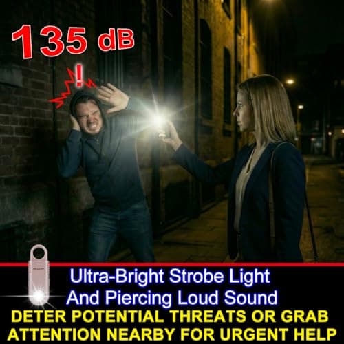 Rechargeable 135db Personal Safety Alarm 2-in-1 Torchlight & Strobe Light — view 2