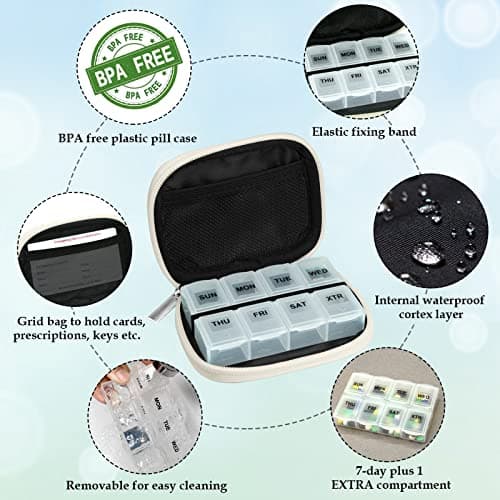 Serfeymi Weekly Pill Box Organiser Travel Tablet Medicine Organiser 7 Day — view 4