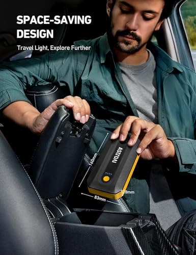 AstroAI B8 Car Jump Starter Power Pack (7.0L Petrol/5.5L Diesel), Yellow — view 4