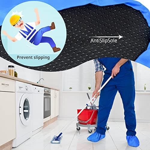 MELGO 1 Pair Reusable Shoe Covers, Slip Resistant Washable Overshoes, Waterproof Boot Covers, and Dustproof Overshoes for Household Carpet Floor Protection (Coffee) — view 5