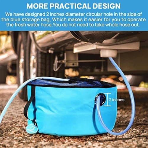 Accessory Organizer – Waterproof Storage Bag, Drawstring Hose Container | RV Equipment Carrier for Sewer Line, Freshwater Tube, Extension Cable | Color Marked Pouch for Road Travel, Trailer Set — view 4