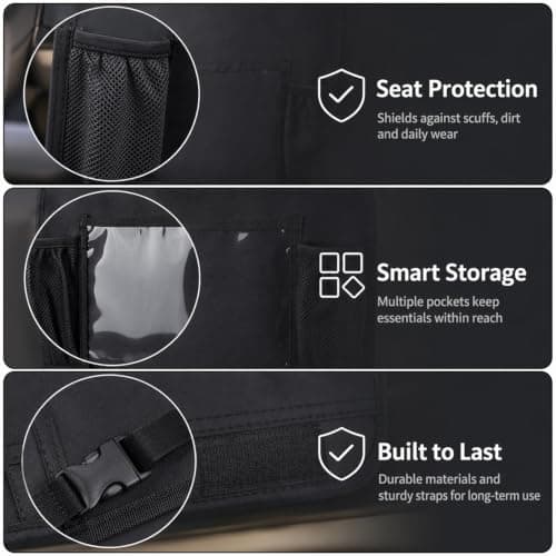 ZeBQrphio Car Seat Organiser,2 pcs back seat organiser Back Seat Storage Solution with Multiple Compartments, Universal Vehicle Fit for Travel Essentials Organisation — view 3