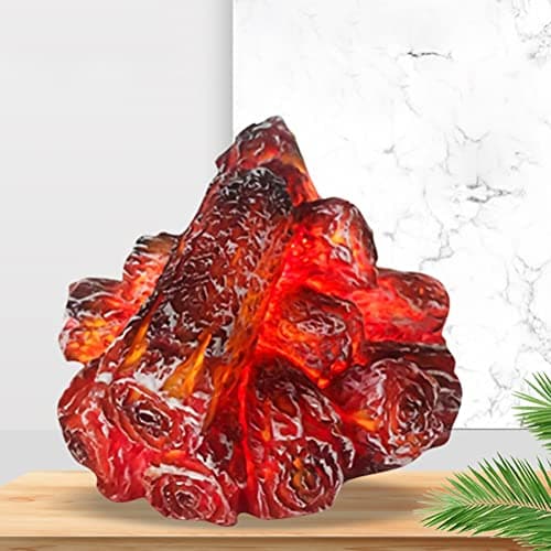 Ghzste Flameless Fireplace, Fake Charcoal Night Light, Battery Operated Flame Lamp, Portable Tabletop Fire Light for Home Decor — view 3