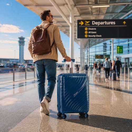 Fly Kite Luggage Carry On Cabin Suitcase 55 x 38 x 22 cm, 20 inch - 100% Polypropylene Hard Shell Aluminium Trolley Handle Real TSA Secure Lock 3 Digit 360° Smooth Wheels Lightweight Teal Blue — view 5