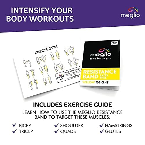 Meglio Resistance Band, 2m, Yellow, Latex Free, With Exercise Guide — view 4