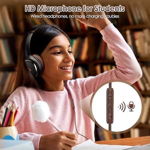 INFURTURE USB C Wired Headphones Active Noise Canceling Over Ear with Mic — view 5