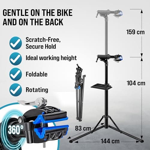 Monzana® 50kg Bike Repair Stand with Tool Tray, Tyre Levers & Carry Case — view 5