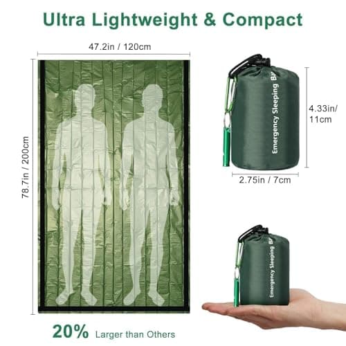 EEEKit 2Pcs Survival Sleeping Bag: Waterproof Mylar Emergency Bivvy Bag — view 3