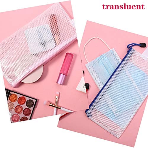 RosewineC 20 Pcs Clear Pencil Case,Plastic Pen Pencil Bag Zipper Mesh Pouch — view 6