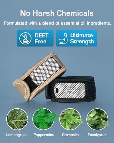 Active Era Mosquito Repellent Bracelet & Bands, Refillable Fabric Insect Wristbands Bundle, 2 Bracelets & 4 Pods, Adults & Kids 3+ — DEET-Free Citronella, 250-Hour, Camping, Hiking, Travel Essentials — view 5