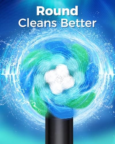 Rotating Electric Toothbrush for Adults, 8 Brush Heads & Fast Charging, 60-Day Long-Lasting Battery, 4 Modes, IPX7 Waterproof, 2-Minute Smart Timer for Professional Clean (Black) — view 2