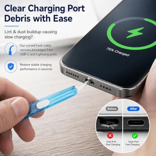 12 Pack Phone Cleaning Kit with USB-C Plugs & Dual-End Brushes — view 4