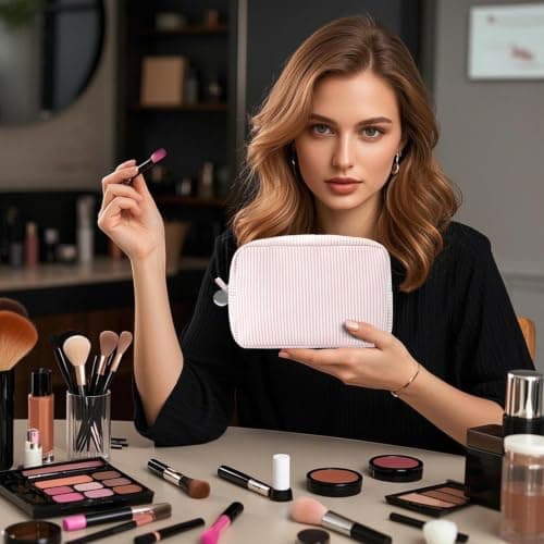 Travel Cosmetic Bags for Women Travel Case Pouch Zipper Aesthetic — view 2