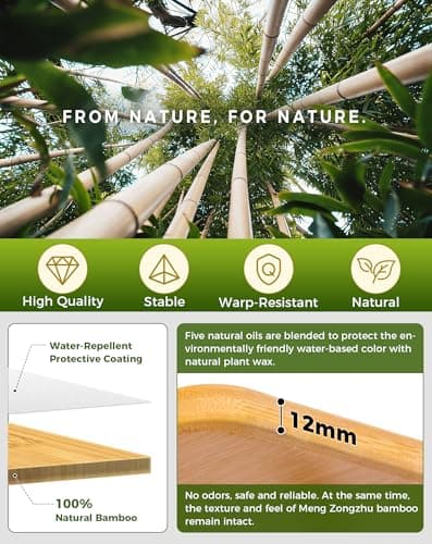 KingCamp Folding Camping Table Bamboo Adjustable ht. 16-27" up to 264lbs — view 3