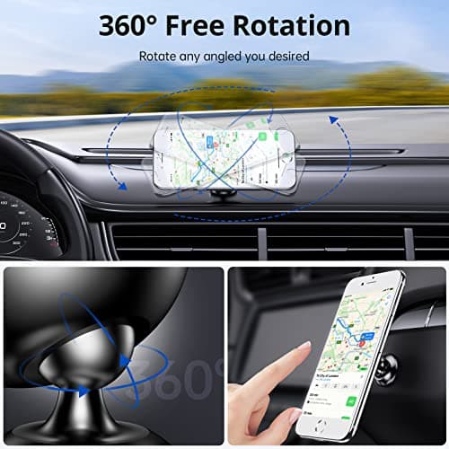 SYNCWIRE Magnetic Car Phone Holder, 360° Rotatable Dashboard Phone Mount — view 4