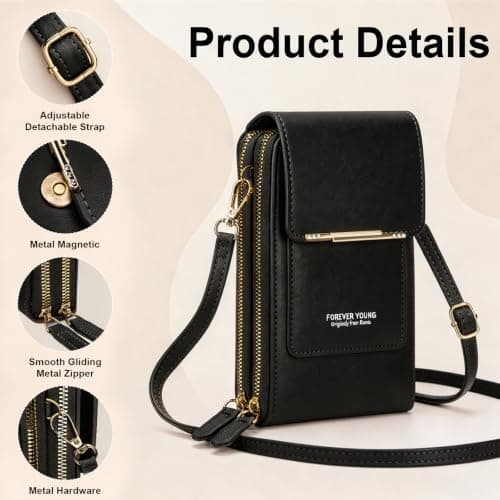 Touch Screen Crossbody Phone Bag for Women Anti Theft Crossbody Bag Purse — view 2