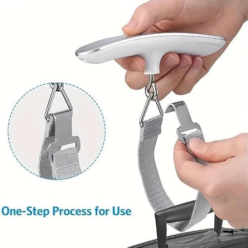 Rheme Portable Digital Hanging Luggage Scale, Travel with Free Battery, Suitcase Stainless Steel / 110 Pounds-Included Battery(Silver) Upto 50KG — view 5