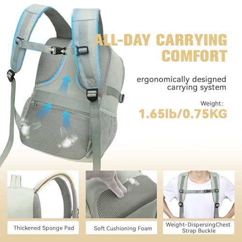 Lossga for Easyjet Cabin Bags Flight Bag with USB Charging Port, Green, 30L US, Travel — view 6
