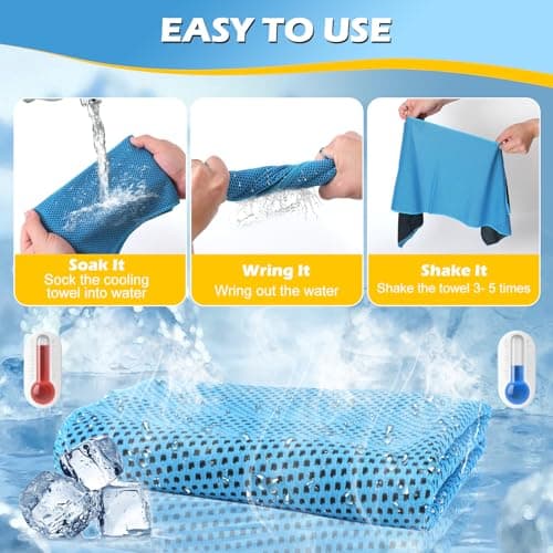 Bulr 10 Pack Cooling Towel,Ice Towel Cooling Towels for Neck and Face Microfiber Cooling Towel for Gym,Yoga,Camping,Running,Fitness,Workout & More Activities(40"x12") — view 4