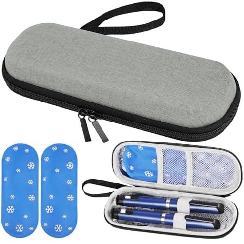 Fefod Insulin Cooler Travel Case, Medicine Cooler for Travel Insulin Case with 2 Ice Pack, Diabetic Supplies Insulin Pen Case, Diabetic Small Storage Travel Pack, Portable Insulin Travel Case