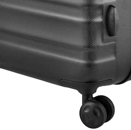 Amazon Basics Hard Shell Luggage Set (Small + Medium + Large) - Expandable ABS Travel Luggage with 4 Double Spinner Wheels - Scratch Resistant and Lightweight Construction - Black — view 4