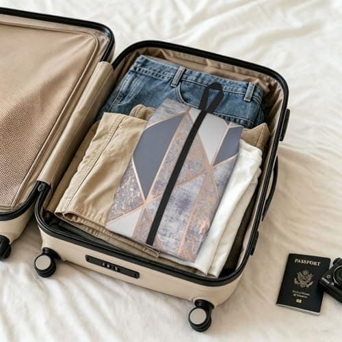 Geo Rose Gold, Travel Shoe Bags 2 Pack, Waterproof Shoe Storage Bags, Shoe Organizer for Travel and Home — view 5