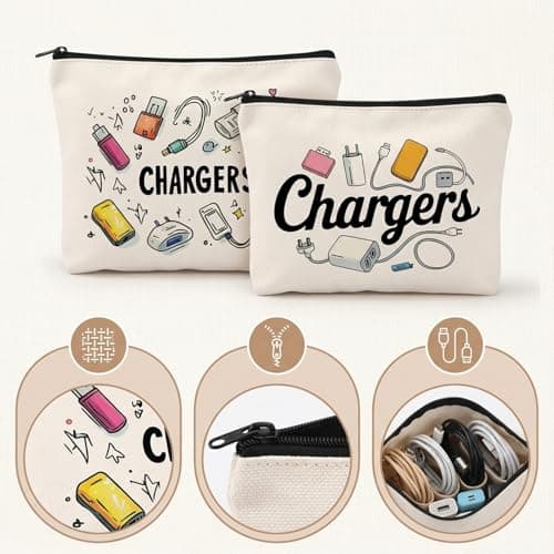 2PCS Charger Bag, Cable Bag for Accessories, Charger Bag for Travel, Portable Travel Pouches, Multi-Purpose Storage Pouch Bag for Cable Management — view 4