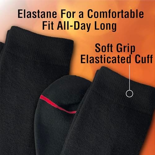 The Essentials Wardrobe 5PK Mens Thermal Socks - UK 6-11/EU 39-45 - Black — view 2