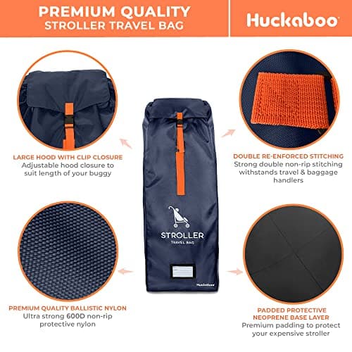 Huckaboo Stroller Travel Bag - Umbrella Stroller Buggy Travel Bag for Airplane, Navy — view 6