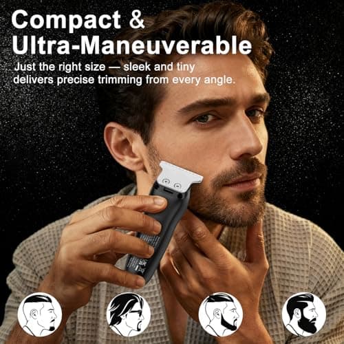 COSOUL Beard Trimmer for Men Professional Hair Clipper Compact Portable Mens Mustache Trimmer Face Bald Head Razor Shaver Electric Body Hair Trimmer for Men — view 2