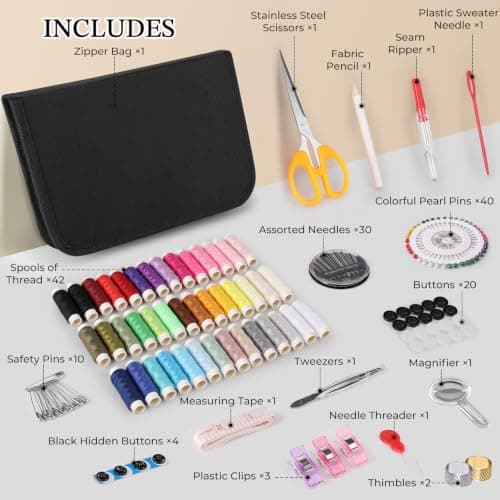 Coquimbo Sewing Kit for Adults Beginner, 160 Pieces Needle and Thread Kit — view 2