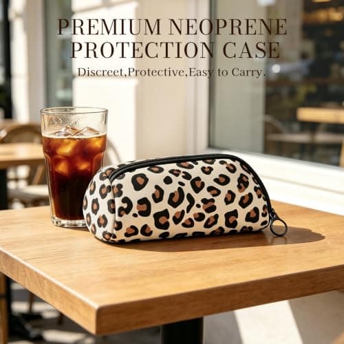 Portable Round Pill Box with Zipper Pouch, Classic Leopard Travel Pill Organiser for Tablets, Vitamins, Capsules and Supplements, Compact Medicine Case — view 2