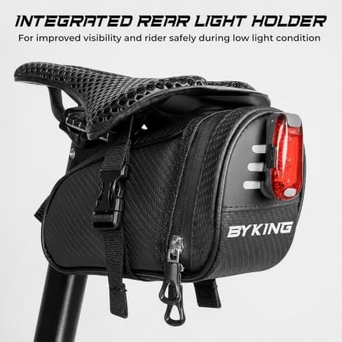 Byking Bike Saddle Bag – Waterproof Bicycle Seat Bag with Reflective Strip, Under Seat Storage Pouch for Tools & Essentials, Secure Cycling Saddle Bag — view 4