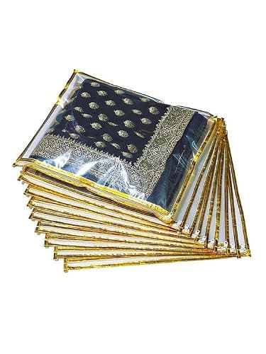 FLY LYF Plastic Single Saree Covers With Zip Transparent Suit Cover Packing Bags(Pack Of 24)(Pack Of 18)(Pack Of 12)(Pack Of 6)Saree Organizer For Wardrobe Travel Clothes Storage(12),43 Cm,37 cm